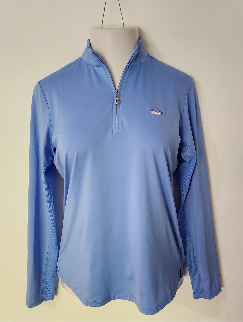 San Soleil Blue Quarter Zip Golf Pullover M